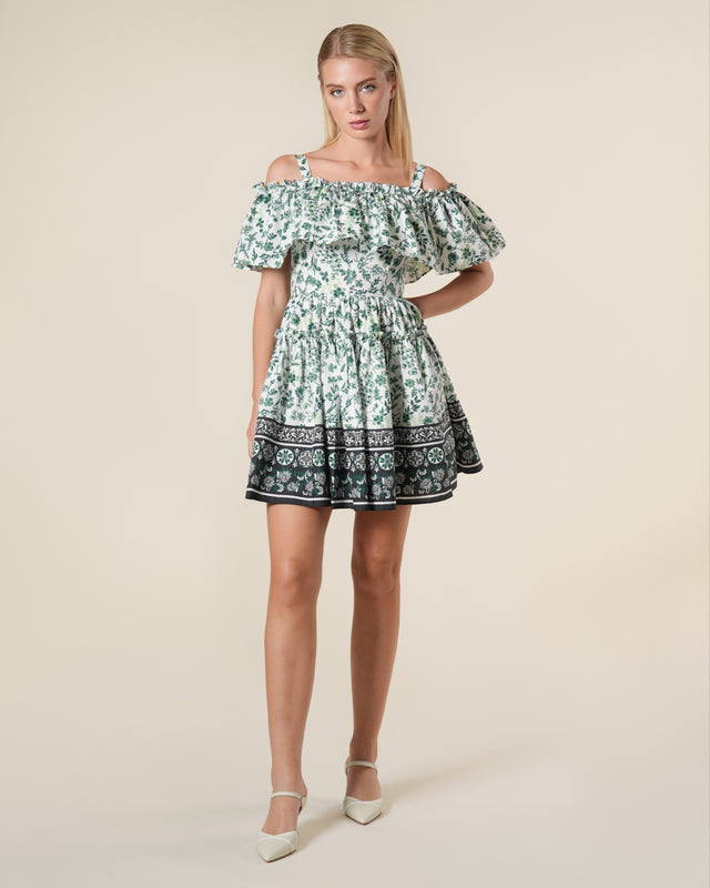 Picture of Ruffled Ditsy Floral Print Mini Dress