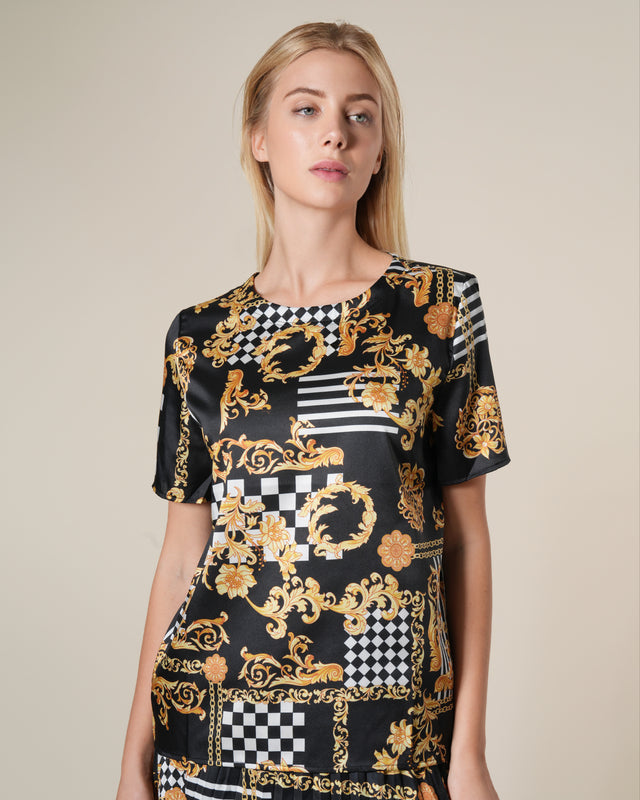 Picture of Geometric Baroque Printed Top