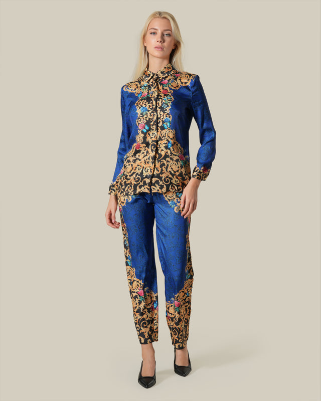 Picture of Baroque Floral Placement Printed Pants