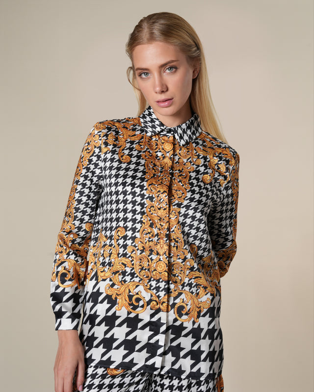Picture of Baroque Houndstooth Motif Shirt