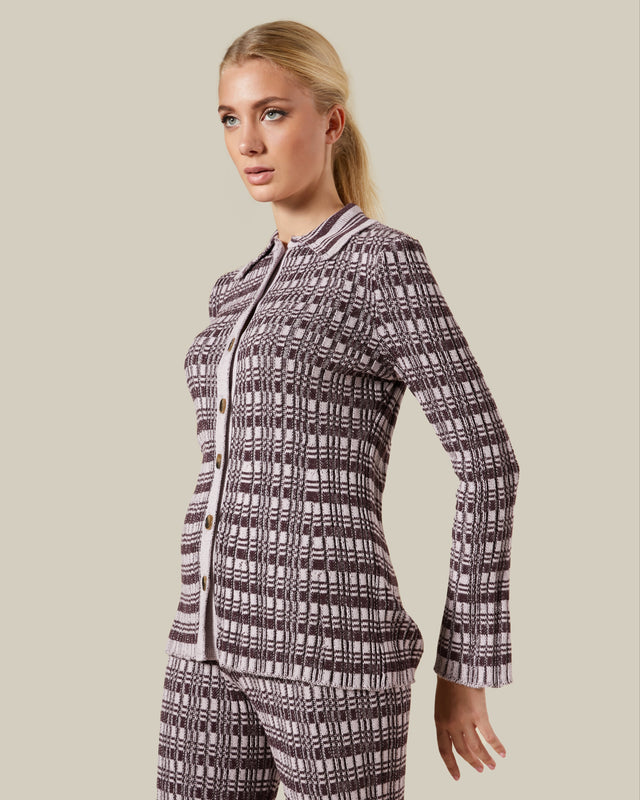 Picture of Checked Knitted Cardigan