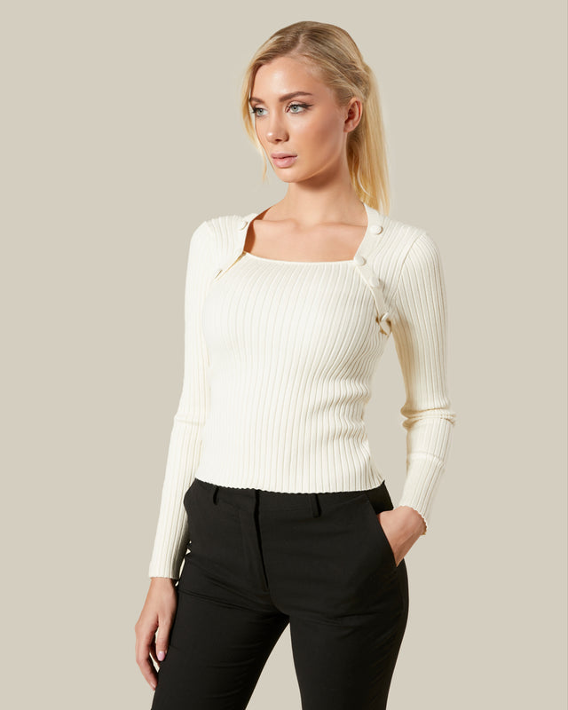 Picture of Ribbed Knit Square Neck Top