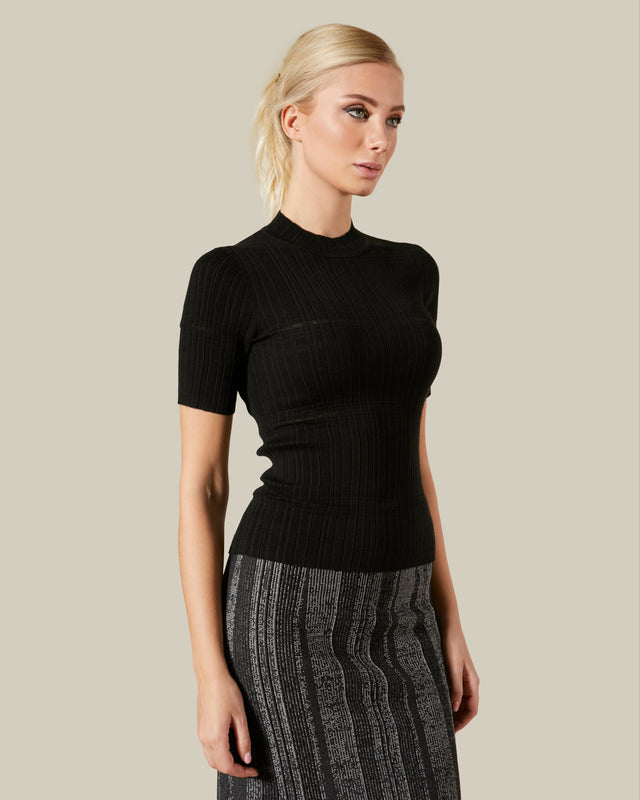 Picture of Ribbed Knit Mock Neck Top