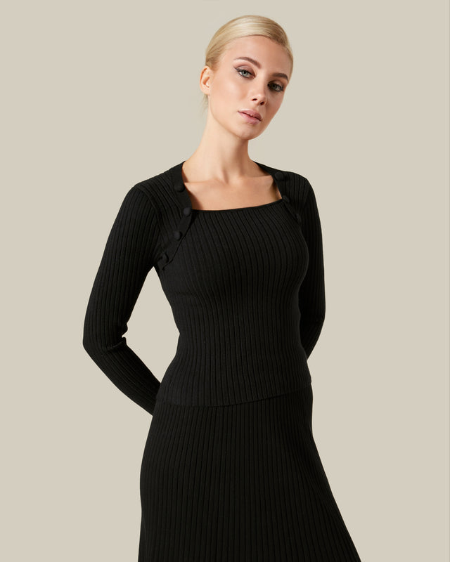 Picture of Ribbed Knit Square Neck Top