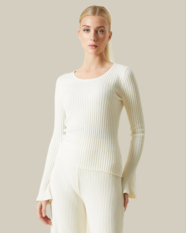 Picture of Fluted Sleeve Ribbed Top