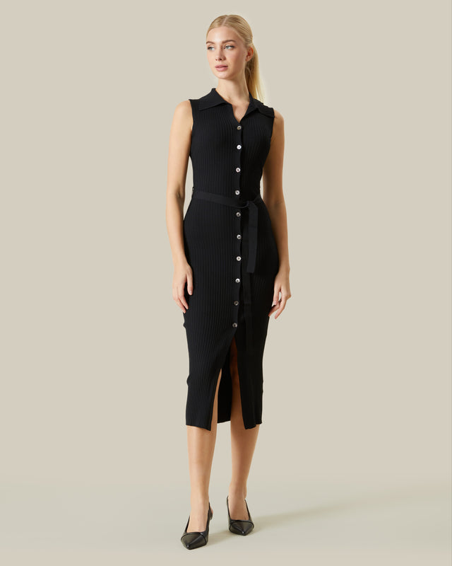 Picture of Buttoned Front Sleeveless Knit Dress