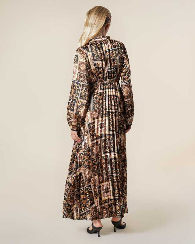 Picture of Baroque Patchwork Print Self-Tie Maxi Dress