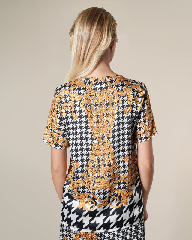 Picture of Houndstooth Baroque Printed Top