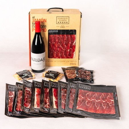 PACK Jambon et vin - Jambon d'épaule 100% ibérique nourri aux glands