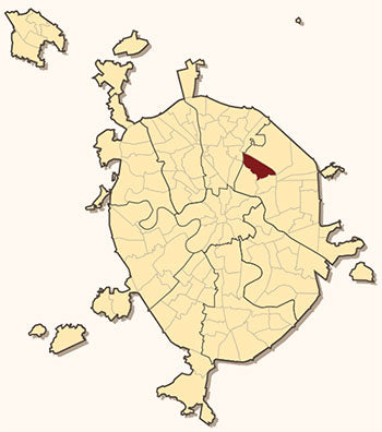 Location of Bogorodskoye District on a map of Moscow