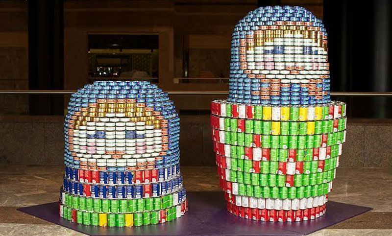 Nesting Doll Made From Cans