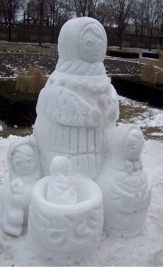 Snowmantryoshka, Nesting Doll Made out of Snow