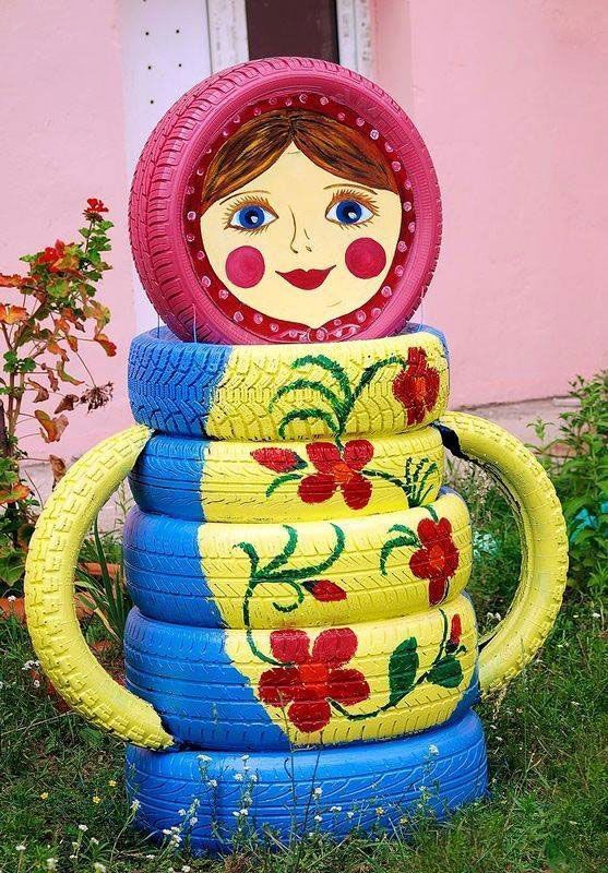 Russian doll made with tires