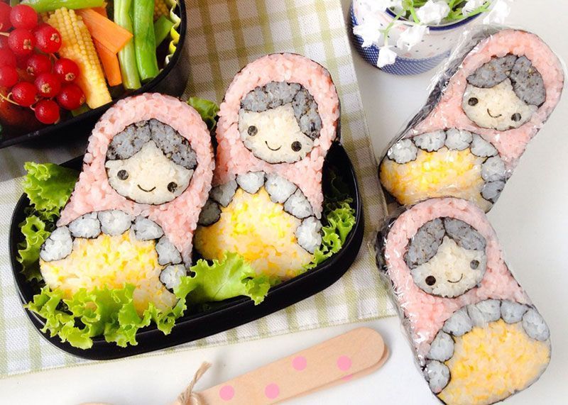 Nesting doll sushi roll