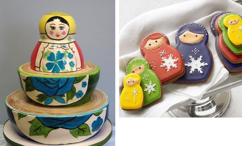 Nesting Doll Cake and Cookies