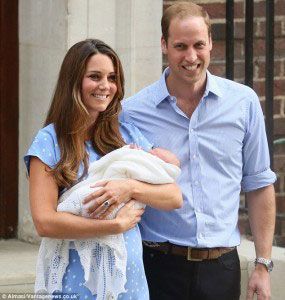 Kate Middleton holding baby wrapped in Orenburg shawl