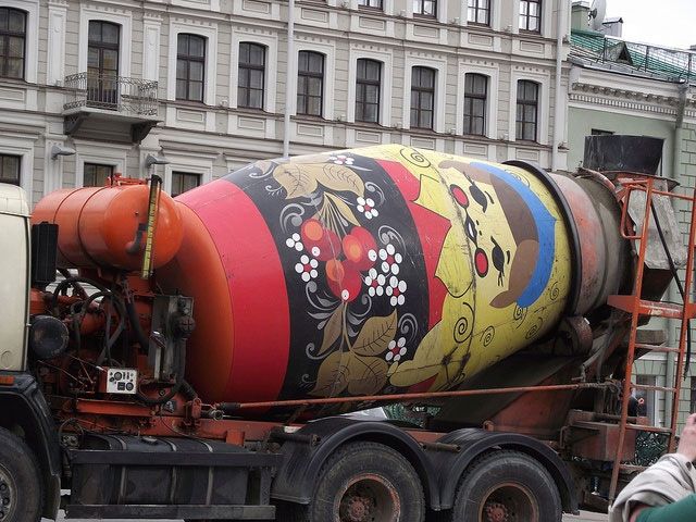 Nesting doll style real cement mixer