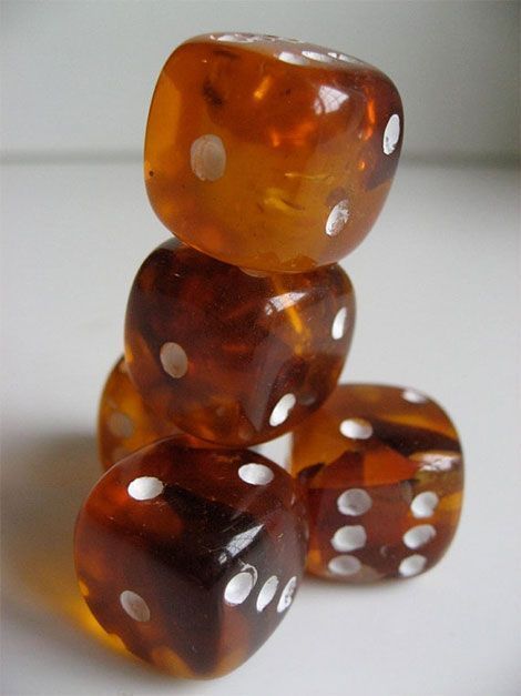 Dice made from Amber