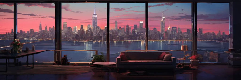 NYC skyline beautiful apartment