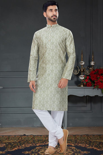 Multi Color Mens Readymade Kurta Pyjama In Silk Fabric