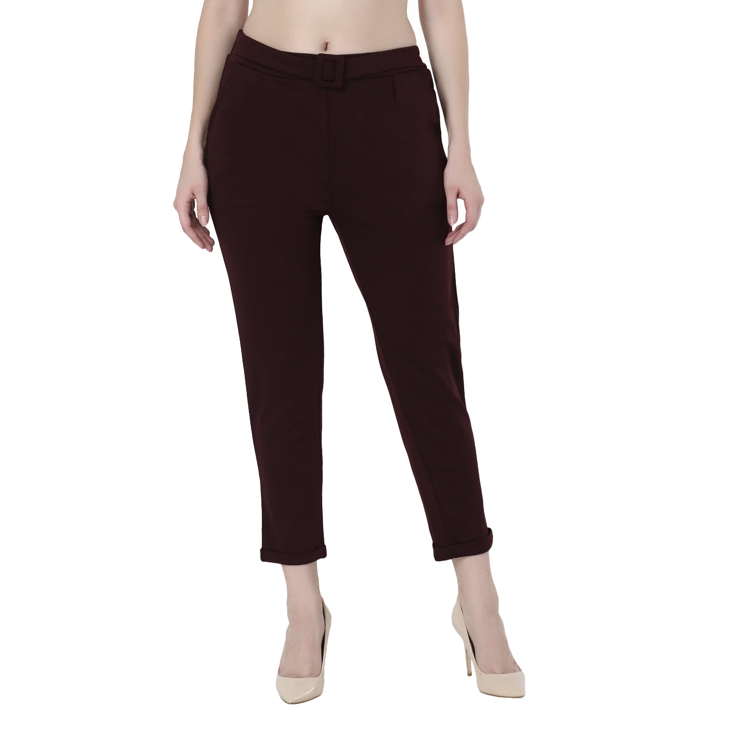 Cigarette Pants - Burgundy - Ladies | H&M AU