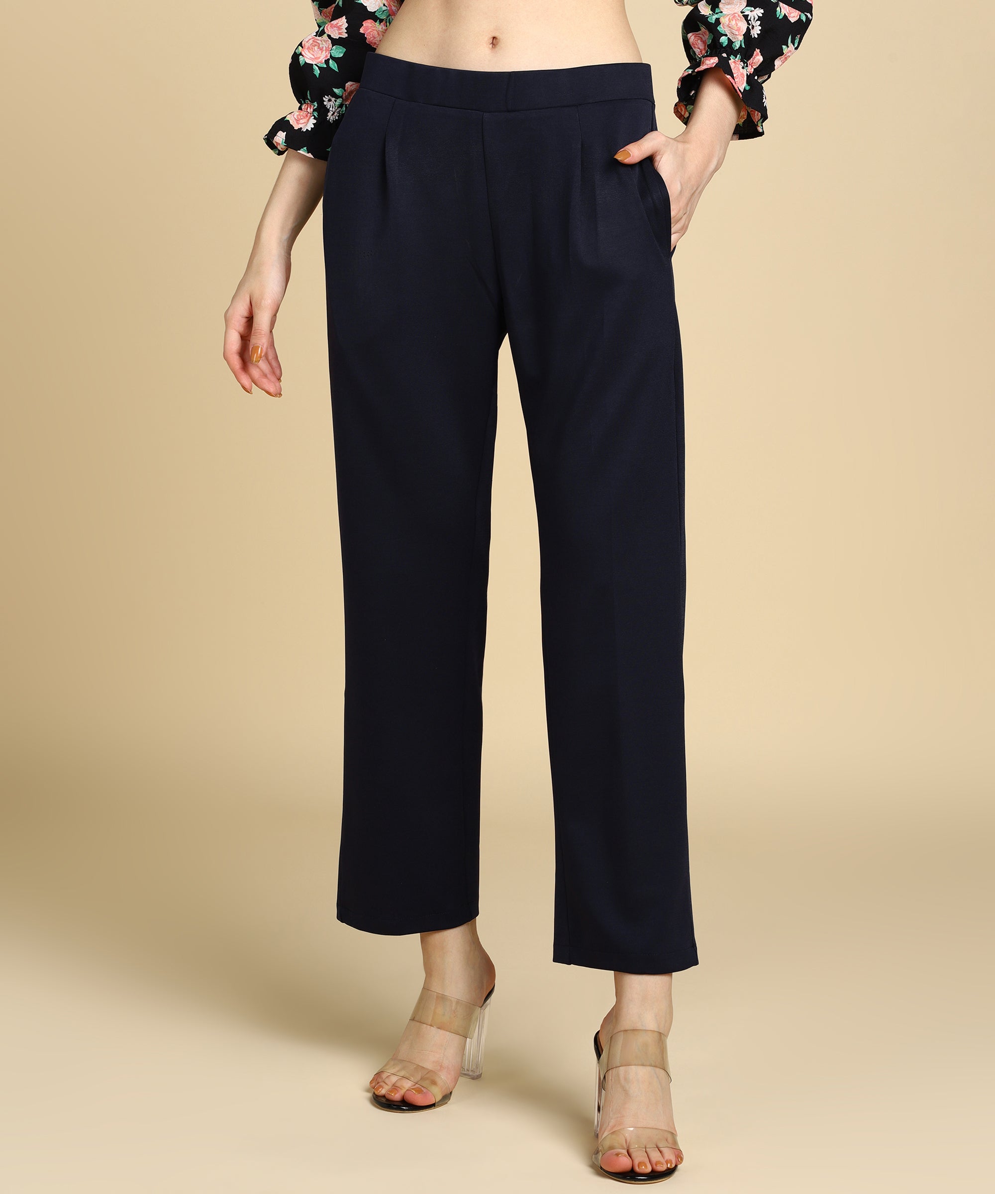Buy Style Quotient Women Teal Blue Loose Fit Solid Parallel Trousers Online  at Bewakoof