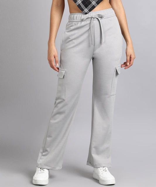 Women's Casual High Waist Tapered Cargo Trouser Pants - 681