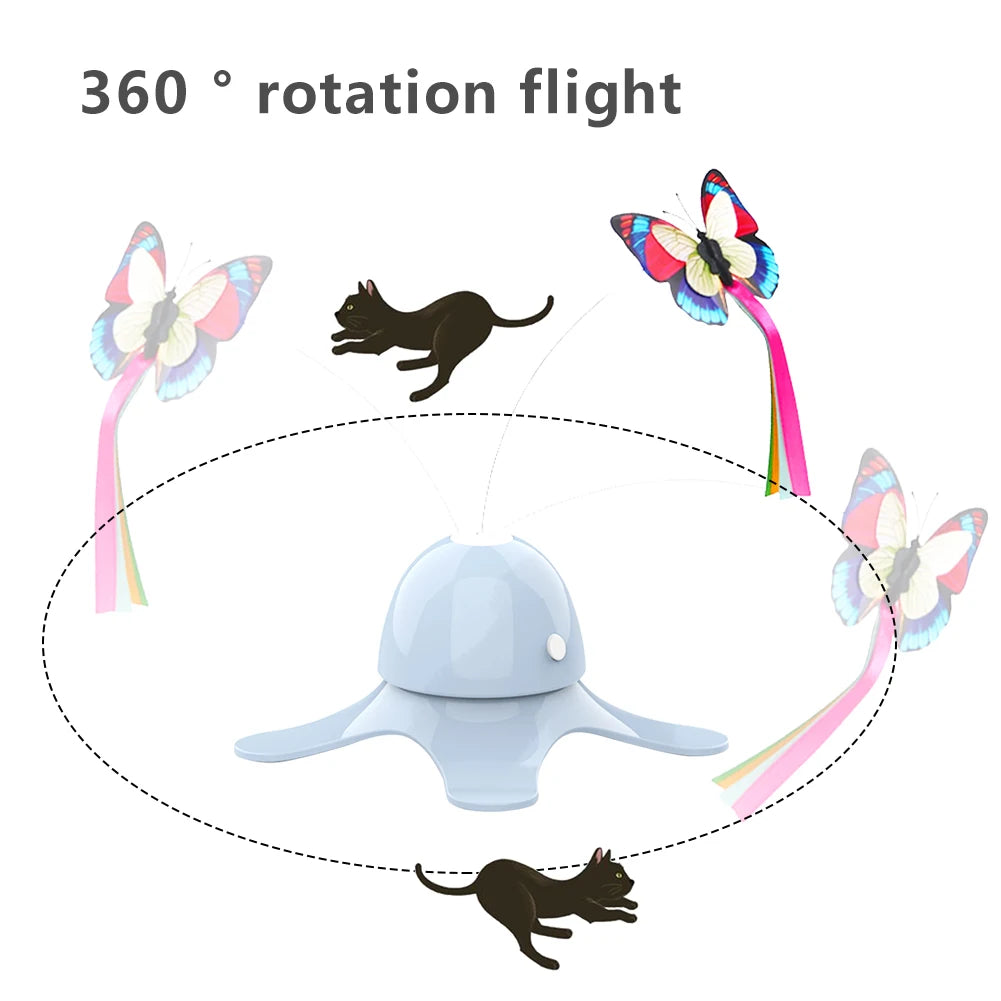 WhirlWing Cat Toy – Electric Rotating Butterfly for Fun & Exercise! - playtechtoy