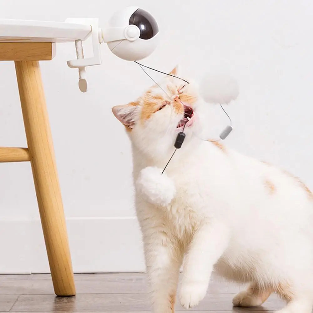 FlutterFun Electric Cat Toy – Interactive Yo-Yo Teaser with Rotating Lifting Ball! - playtechtoy