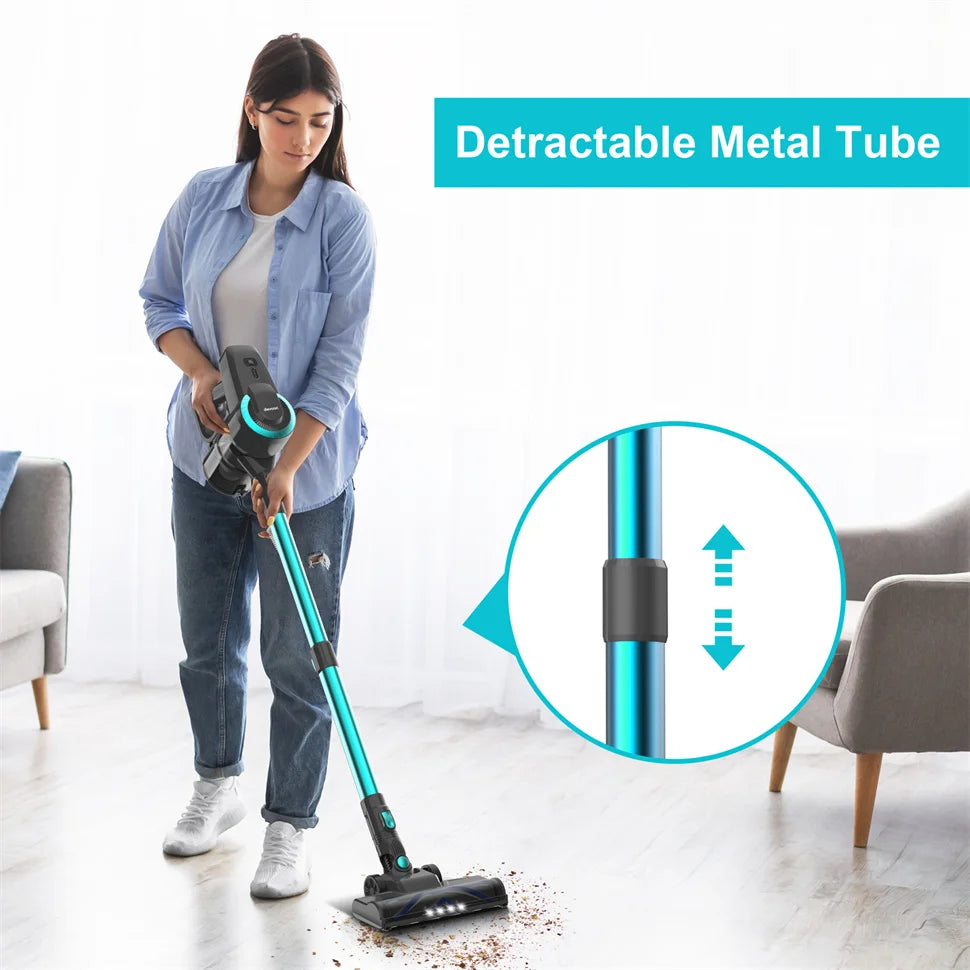 YISORA N300 Cordless Vacuum – 20KPa Lightweight Stick Cleaner for Carpet, Floors & Pet Hair - playtechtoy