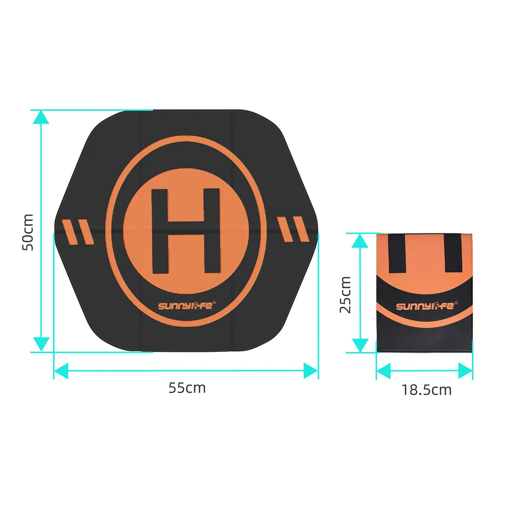 55cm Foldable Drone Landing Pad – Double-Sided Leather for DJI Mavic, Mini, Air, Phantom - playtechtoy