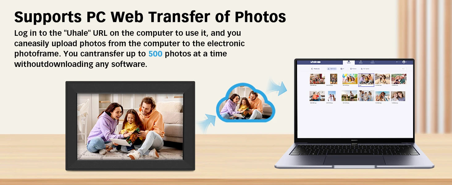 10.1” Digital Picture Frame – WiFi, HD IPS Touch Screen with Auto-Rotate & Large Storage - playtechtoy