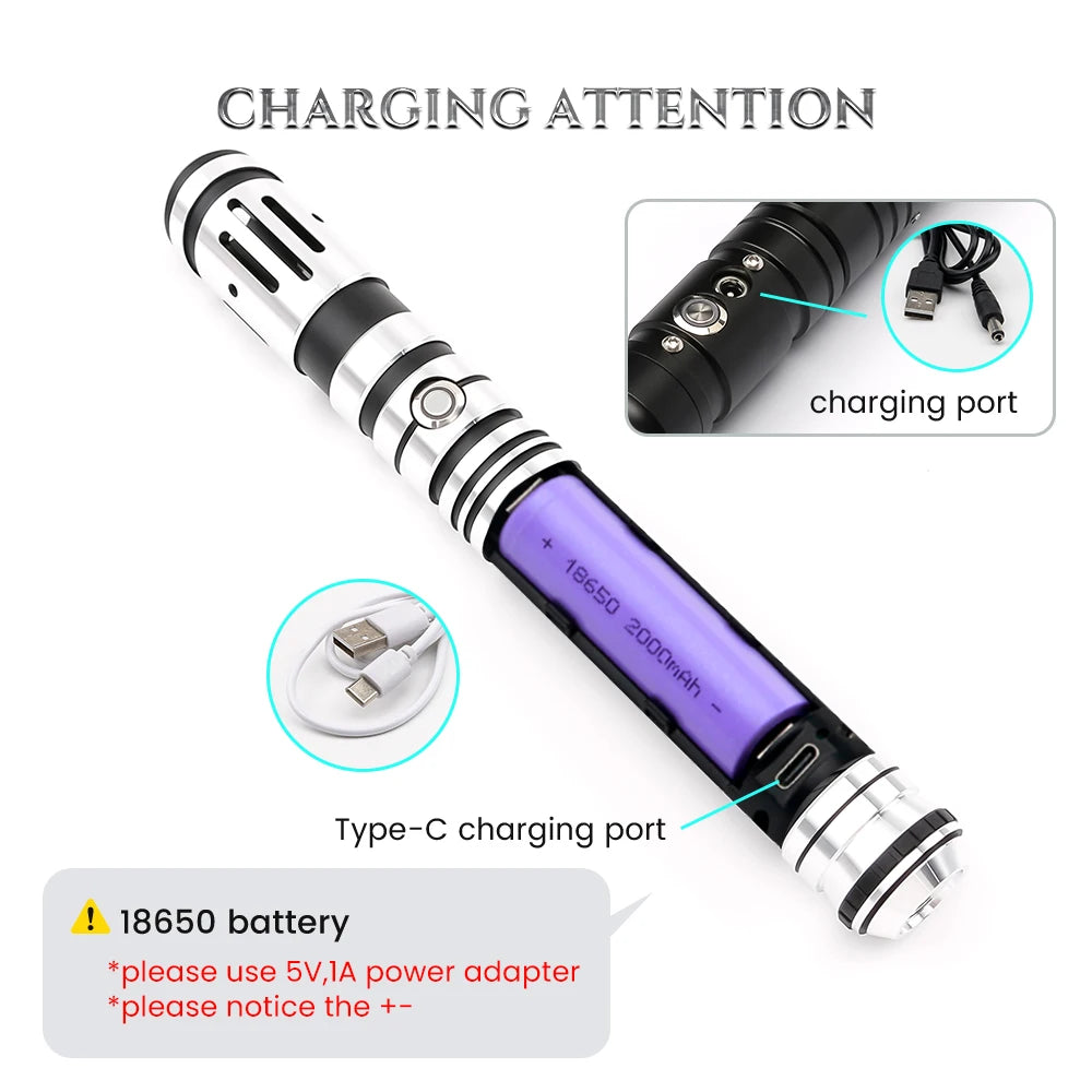 Neo Pixel Lightsaber | Heavy Dueling RGB Laser Sword with Metal Hilt & Smooth Swing - Jedi Cosplay & Kids Toys - playtechtoy