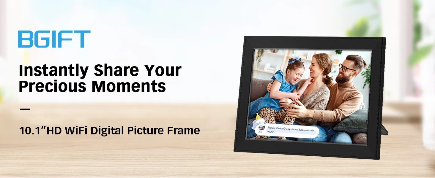10.1” Digital Picture Frame – WiFi, HD IPS Touch Screen with Auto-Rotate & Large Storage - playtechtoy