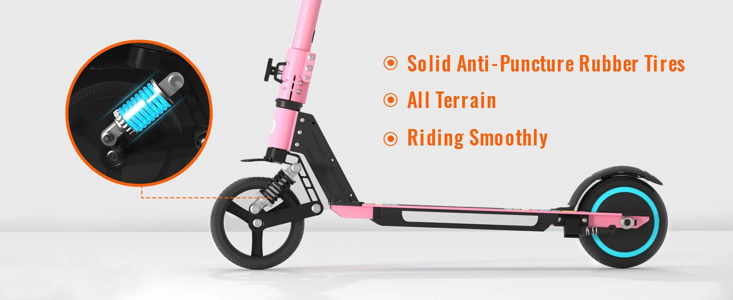 New Version S5 Kids Electric Scooter 24V/2.5Ah Battery 130W Motor Max Speed 14km/h with Suspension 6.5 Inch Tires Max Rang 8KM - playtechtoy