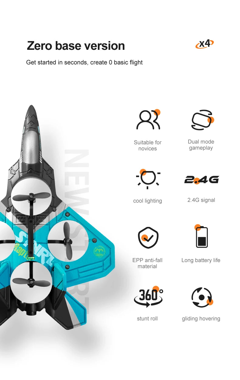 Fighter Plane 2.4G 6CH RC – EPP Foam Glider, Remote Control Airplane - playtechtoy