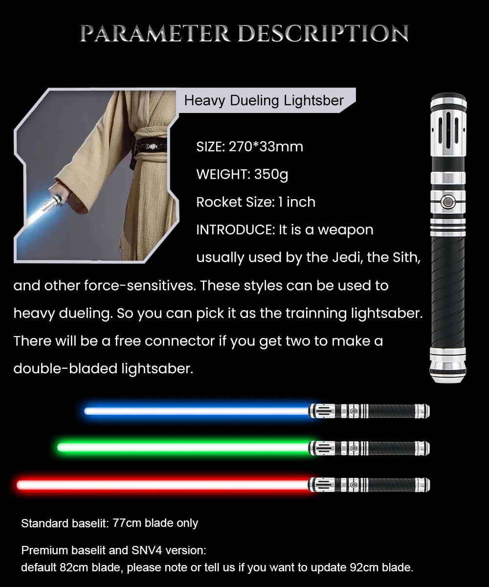 Neo Pixel Lightsaber | Heavy Dueling RGB Laser Sword with Metal Hilt & Smooth Swing - Jedi Cosplay & Kids Toys - playtechtoy