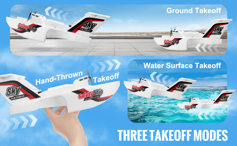 EPP Foam RC Plane – 2.4G 3CH Sea & Air Glider, Water-Land Flying Toy for Boys - playtechtoy