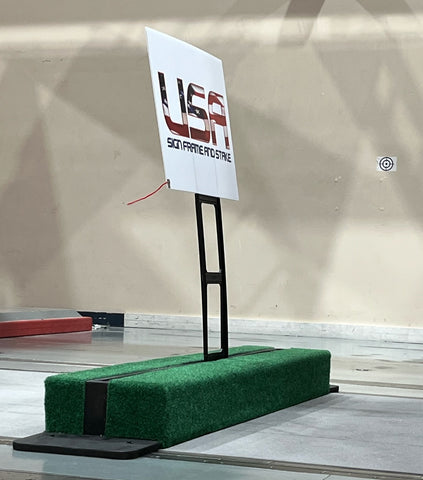 USA Sign Frame and Stake Corostake in the wind tunnel at 15MPH