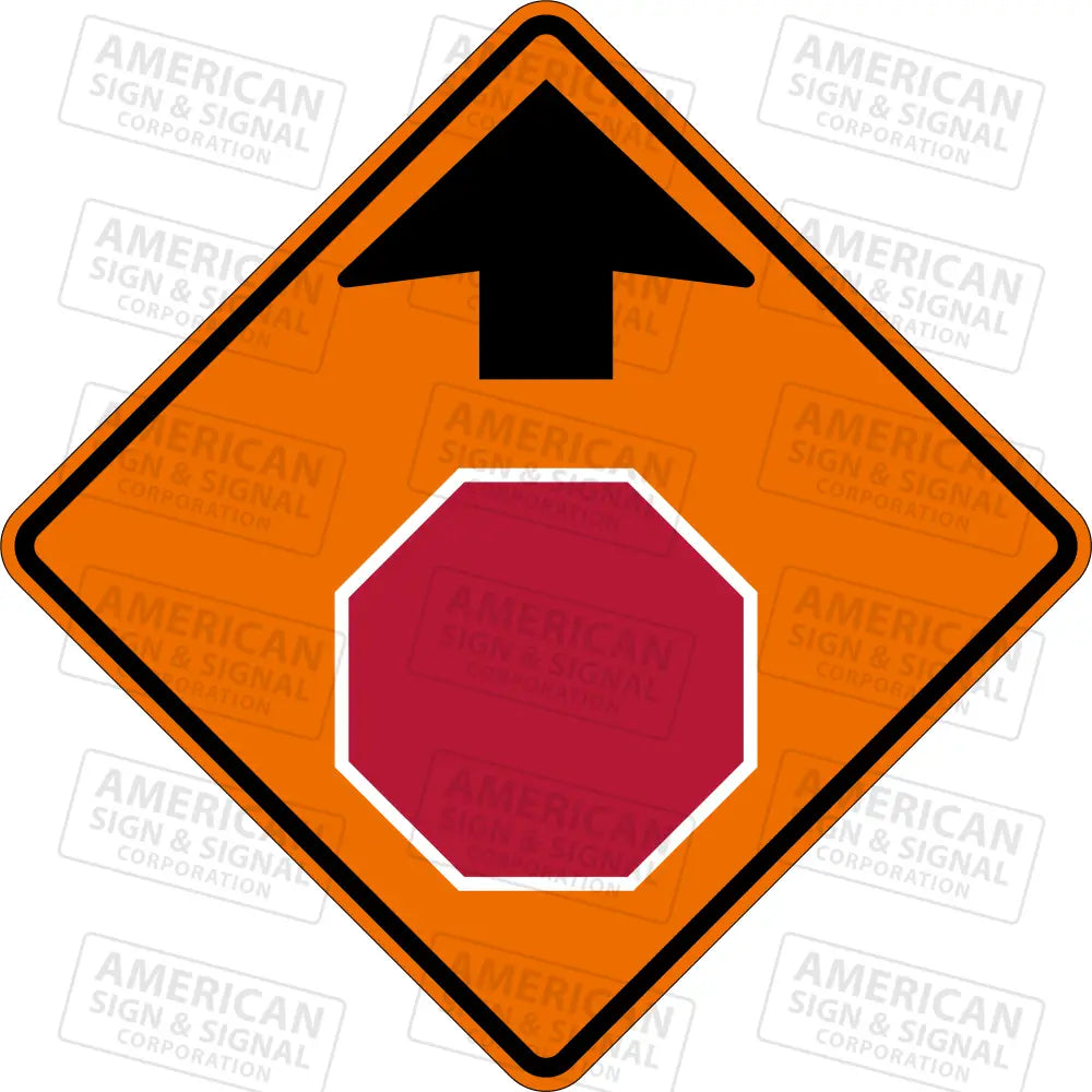 W3-1 Stop Ahead TTC Sign