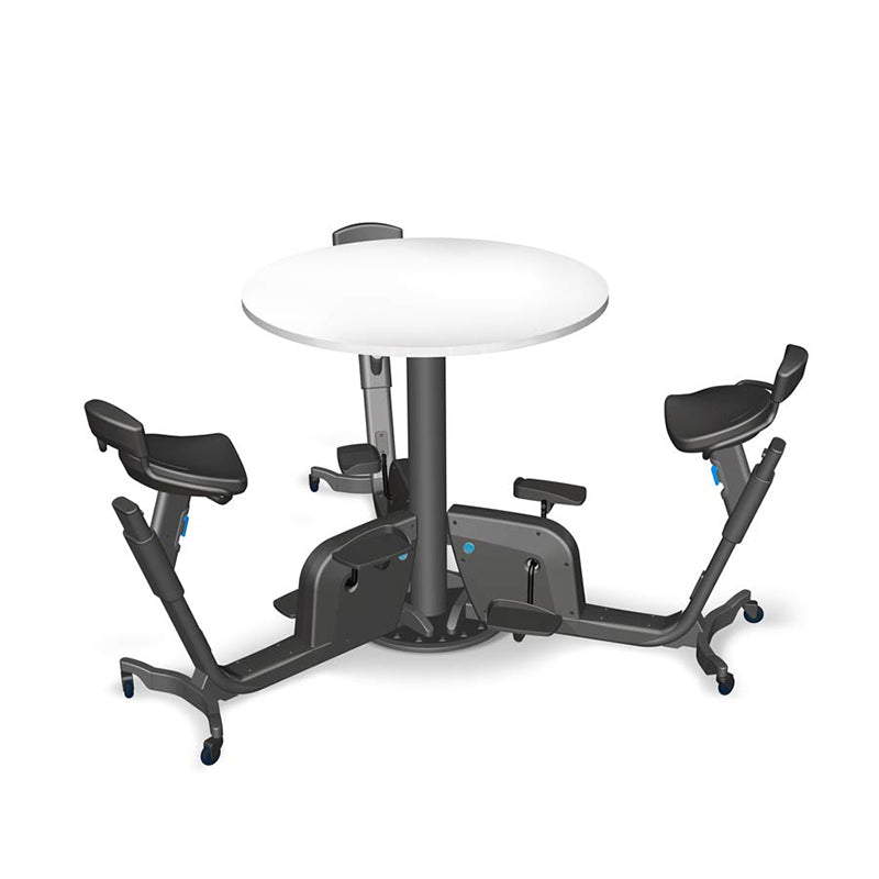 LifeSpan TRIO Bike Table mit 3 Fahrrädern und Schreibtisch