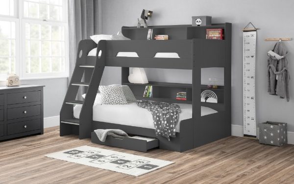 Photos - Kids Furniture Julian Bowen Orion White Wooden Storage Triple Sleeper Bunk Bed Frame ORI502 