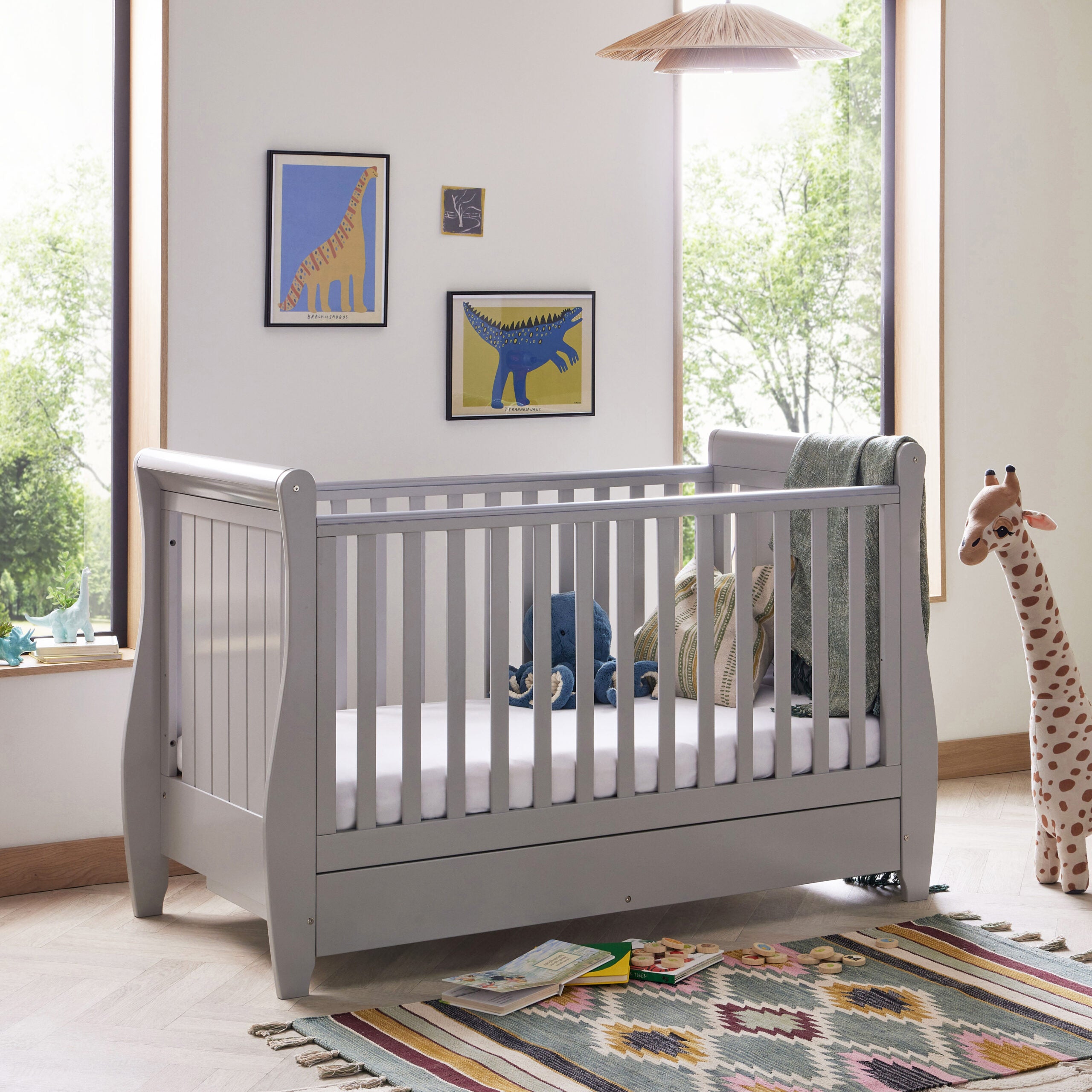 Photos - Cot Babymore Stella Sleigh Drop Side  Bed 2610303 