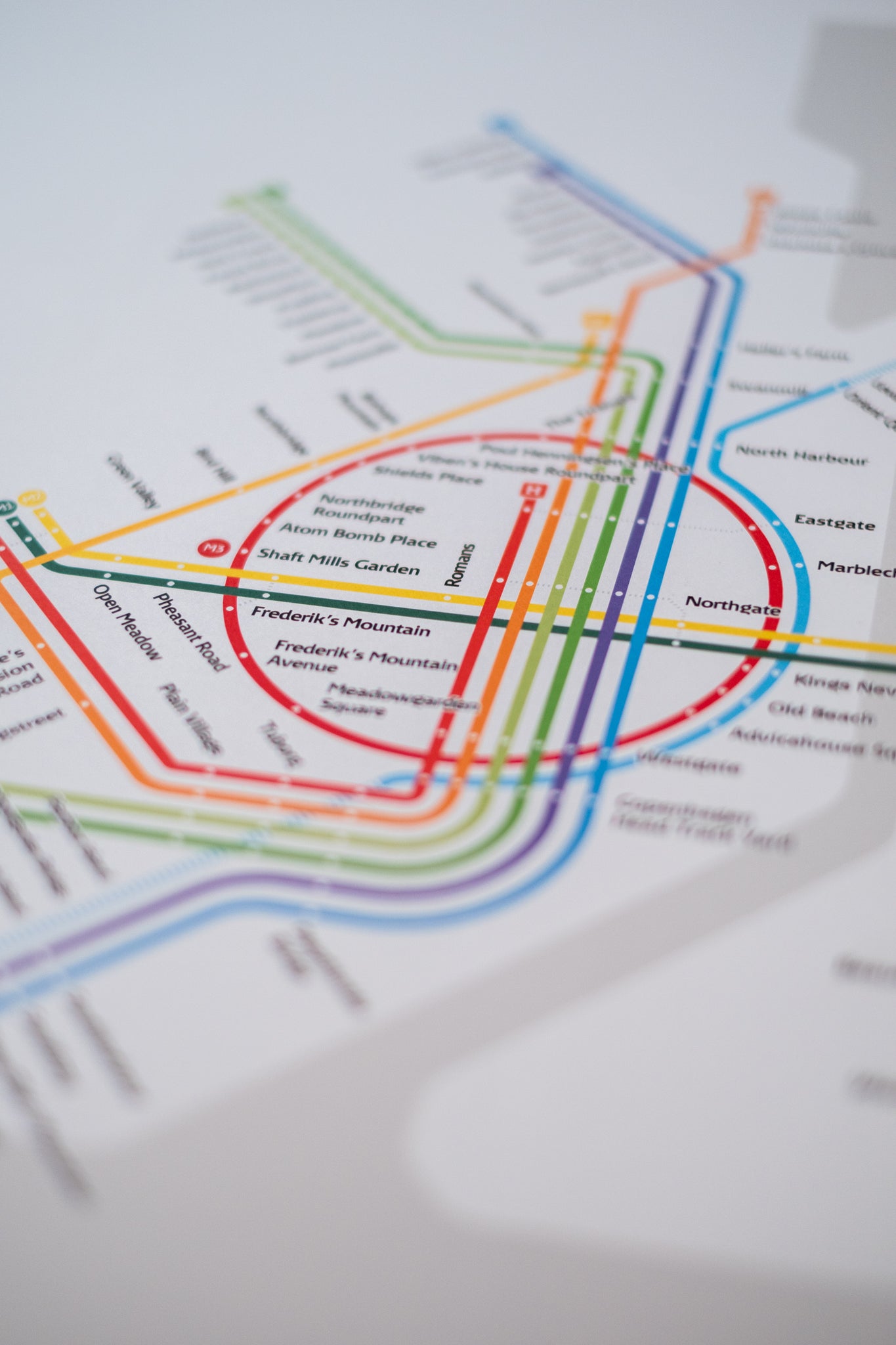 Copenhagen Metro Map: Literal English Translation A2 Art Poster – MetroMash