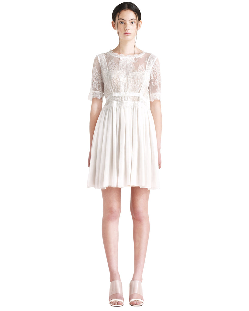 Isla White Mini Dress with Lace Body | Ukulele Fashion