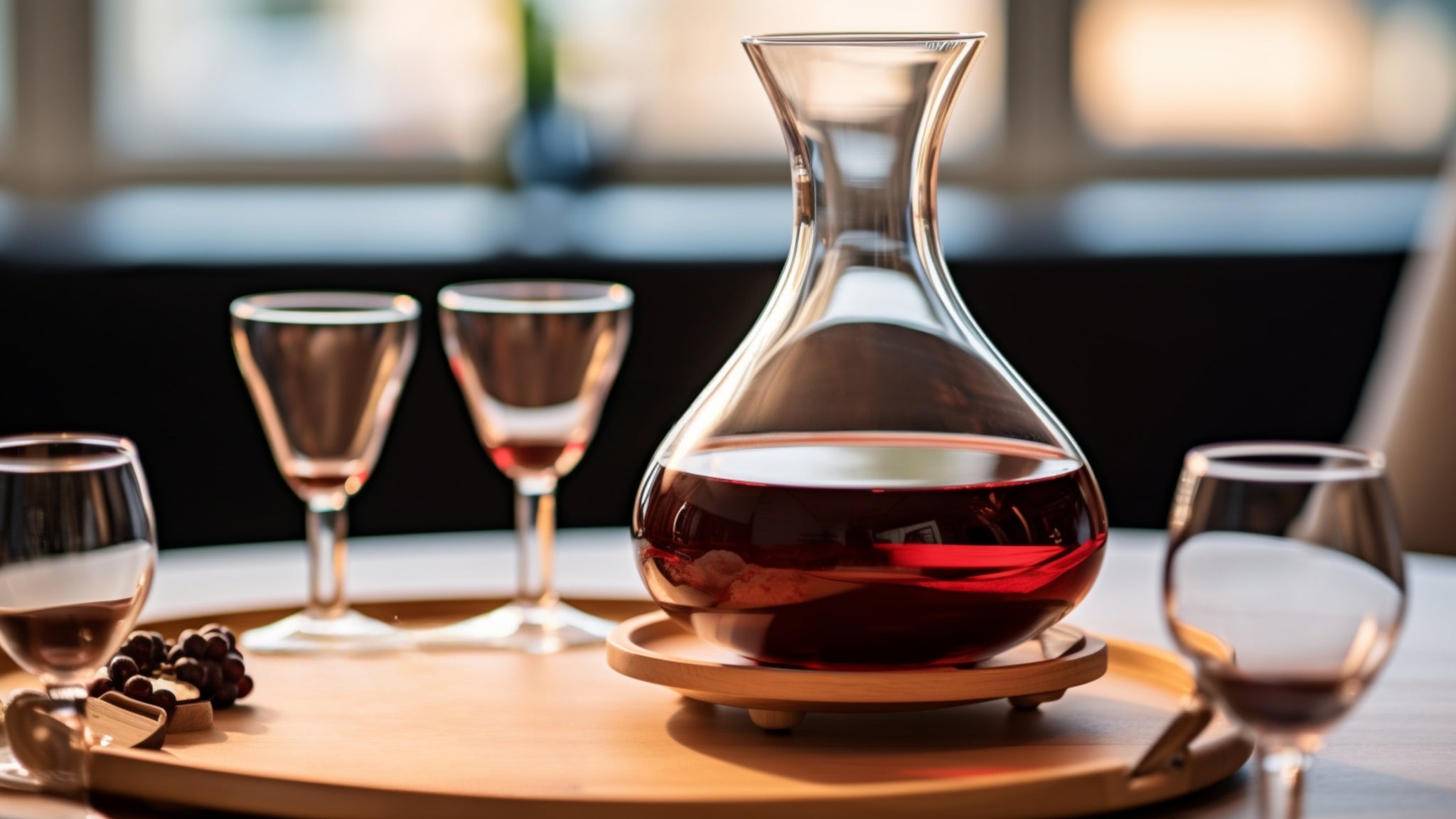 carafe a vin sur une table