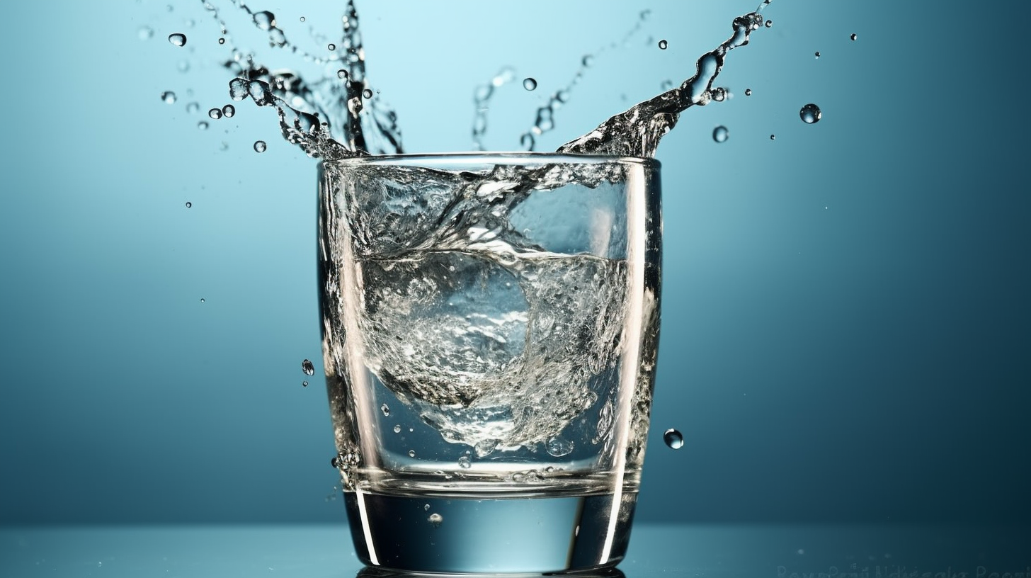 une verre d'eau avec de l'eau qui déborde du verre