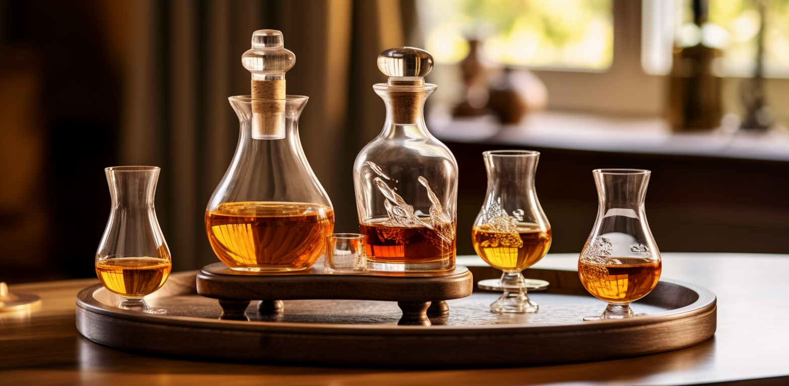 un plateau prêt pour une degustation a whisky