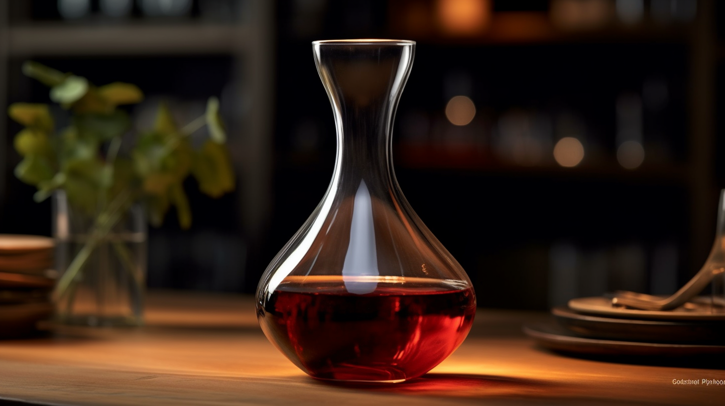 carafe a vin dans sur un table en bosi