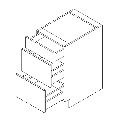 Base Cabinet with Three Drawers 24"W